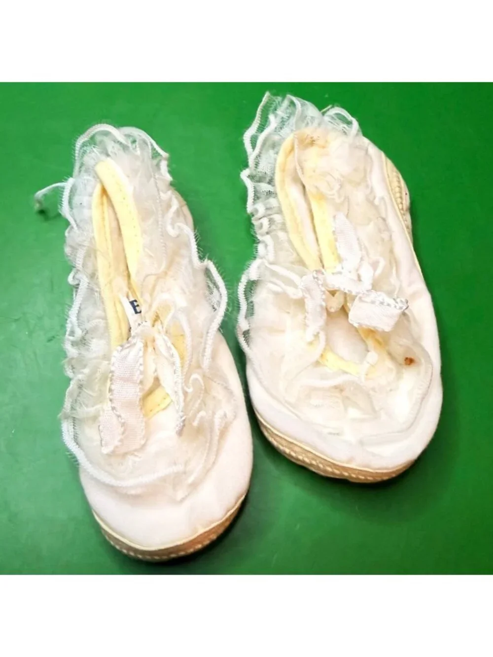 VTG Infant Baby Shoes Lot Stride Rite Leather Moccasin Booties Ruffled Slippers